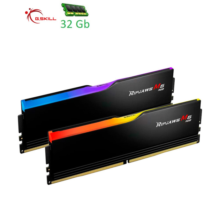 Модульпам'ятідлякомп'ютераDDR532GB(2x16GB)6000MHzRipjawsM5RGBBlackG.Skill(F5-6000J3636F16GX2-RM5RK)